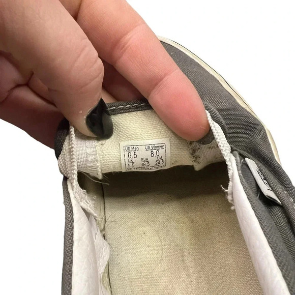 VANS Classic Slip-On‎ Charcoal Gray Unisex Canvas Sneakers Men's 6.5/Women's 8.0 - Picture 8 of 8